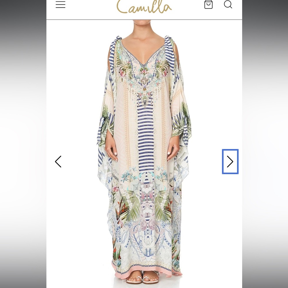 NWT Camilla Scarf Tie Silk Kaftan OS